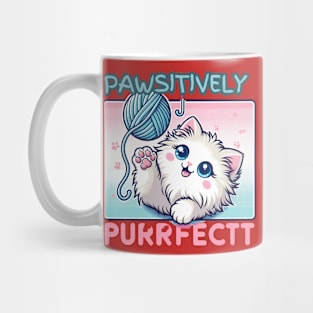 Adorable Pawsitive Kitty: The Perfect Purrfection Mug